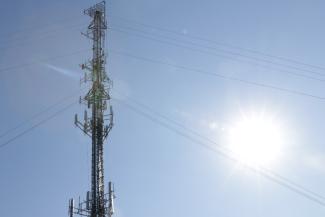 Cell phone tower on a sunny day