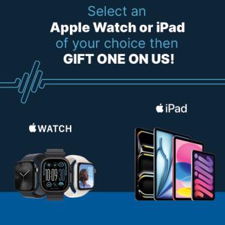 buy one gift one on us for all Apple watches & iPads apple promotional page banner