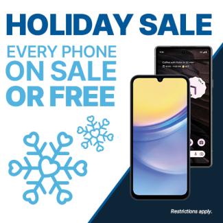 holiday sale - every phone on sale or free december