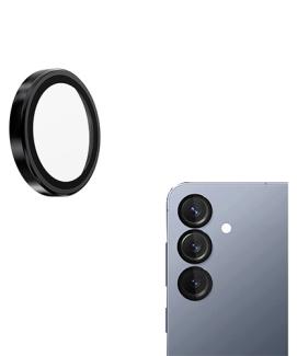 Camera lens protector for the Galaxy S25 in black.