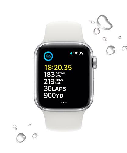 Apple watch 4 silver aluminum hot sale case with white sport band