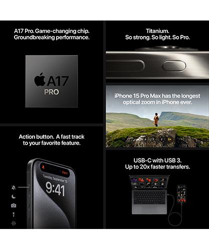 Smartphone apple iphone 15 pro 512gb - 6.1' - 5g - titanio negro