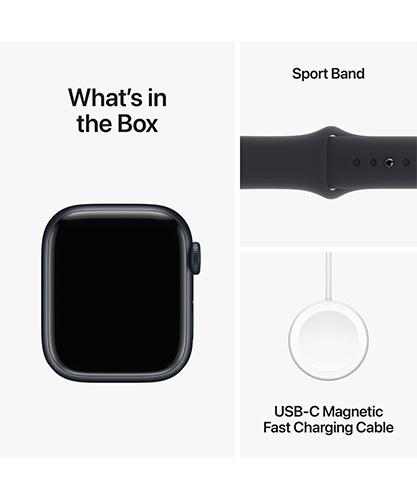 Apple Watch Series 9 GPS 45mm Midnight Aluminum Case with Midnight Sport  Band - M/L with AppleCare+ (2 Years)