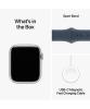 Apple Watch Series 9 45mm Silver Aluminum Storm Blue Band what's in the box