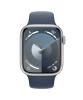 Apple Watch Series 9 45mm Silver Aluminum Storm Blue Band front