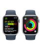 Apple Watch Series 9 45mm Silver Aluminum Storm Blue Band health monitor