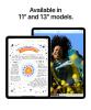 The iPad Air is available in 11 inch and 13 inch models. This image shows the different sizes side by side.