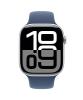 The Apple Watch Series 10 46mm Silver Aluminum viewed from the front.